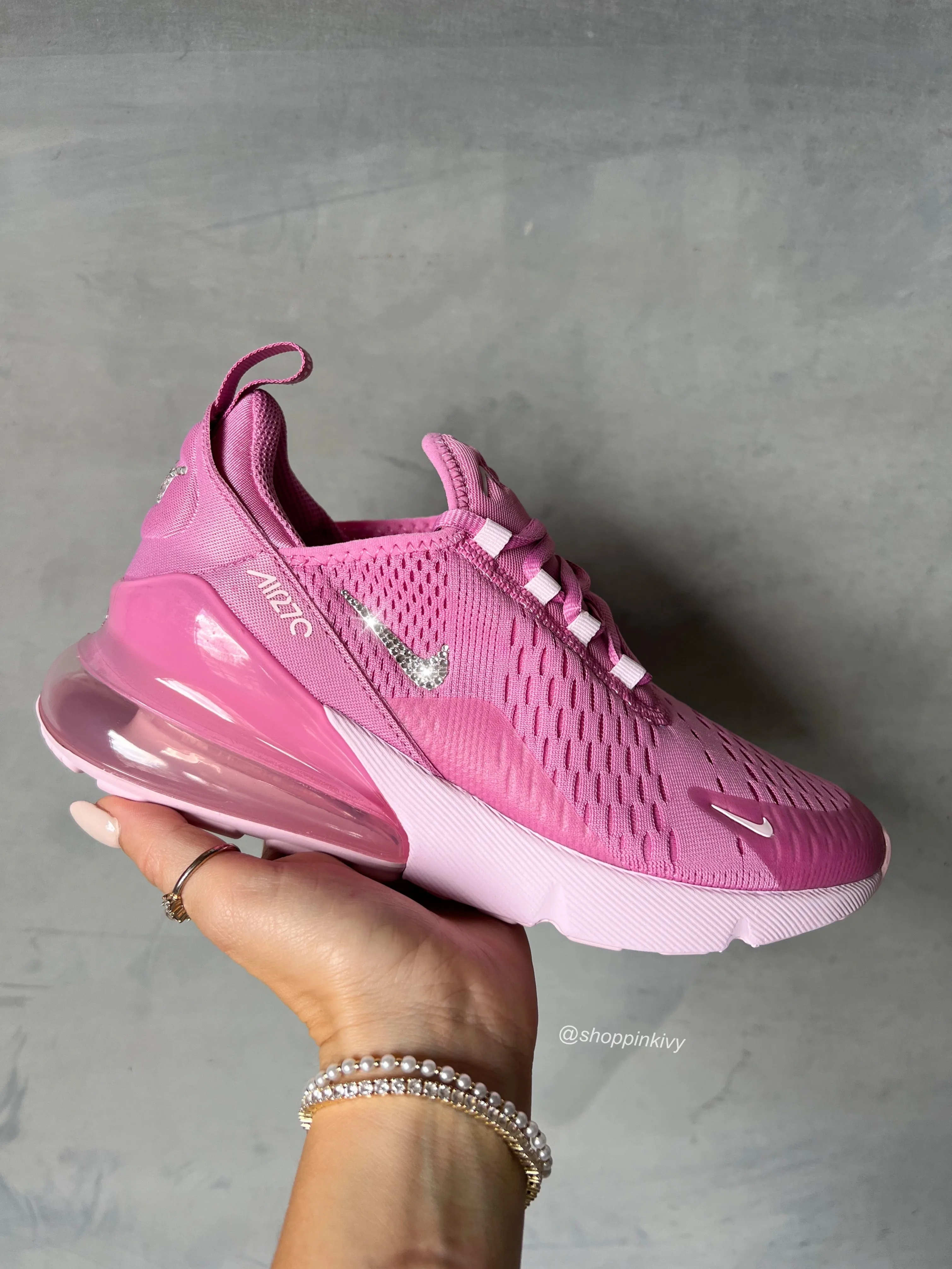Pink Swarovski Nike Womens Girls Air 270 Day To Night