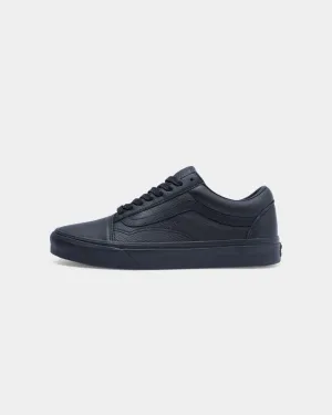 Vans Men's Old Skool (Leather) Black/Black Abrasion Resistant Guardrails