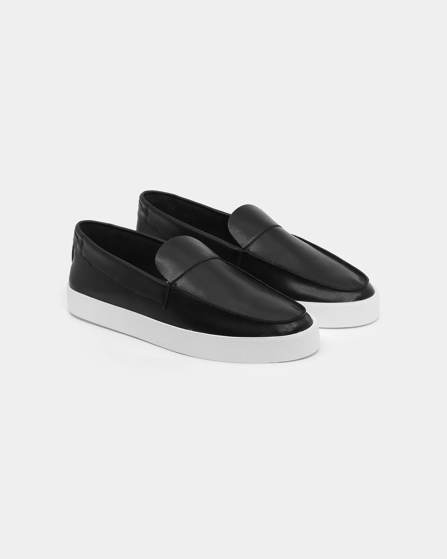 Saint Morta Hemisphere Leather Slip On Loafer Black/White Coastal vibe