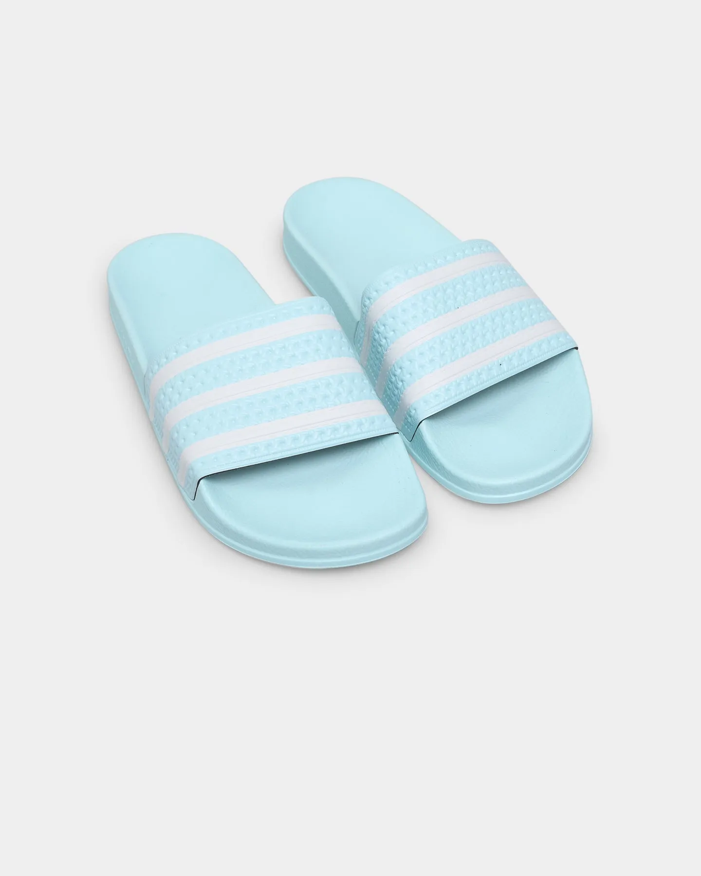 Satin Glow Adidas Adilette Slides Halo Mint / Cloud White