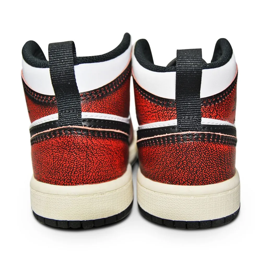 Kids Nike Air Jordan 1 Mid SE (PS) - FB0567 006 - Black Infrared 23 White Sail Low Profile Cushioning OrthoticFriendly