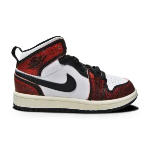 Torsion Control Bridge Padded Kids Nike Air Jordan 1 Mid SE (PS) - FB0567 006 - Black Infrared 23 White Sail