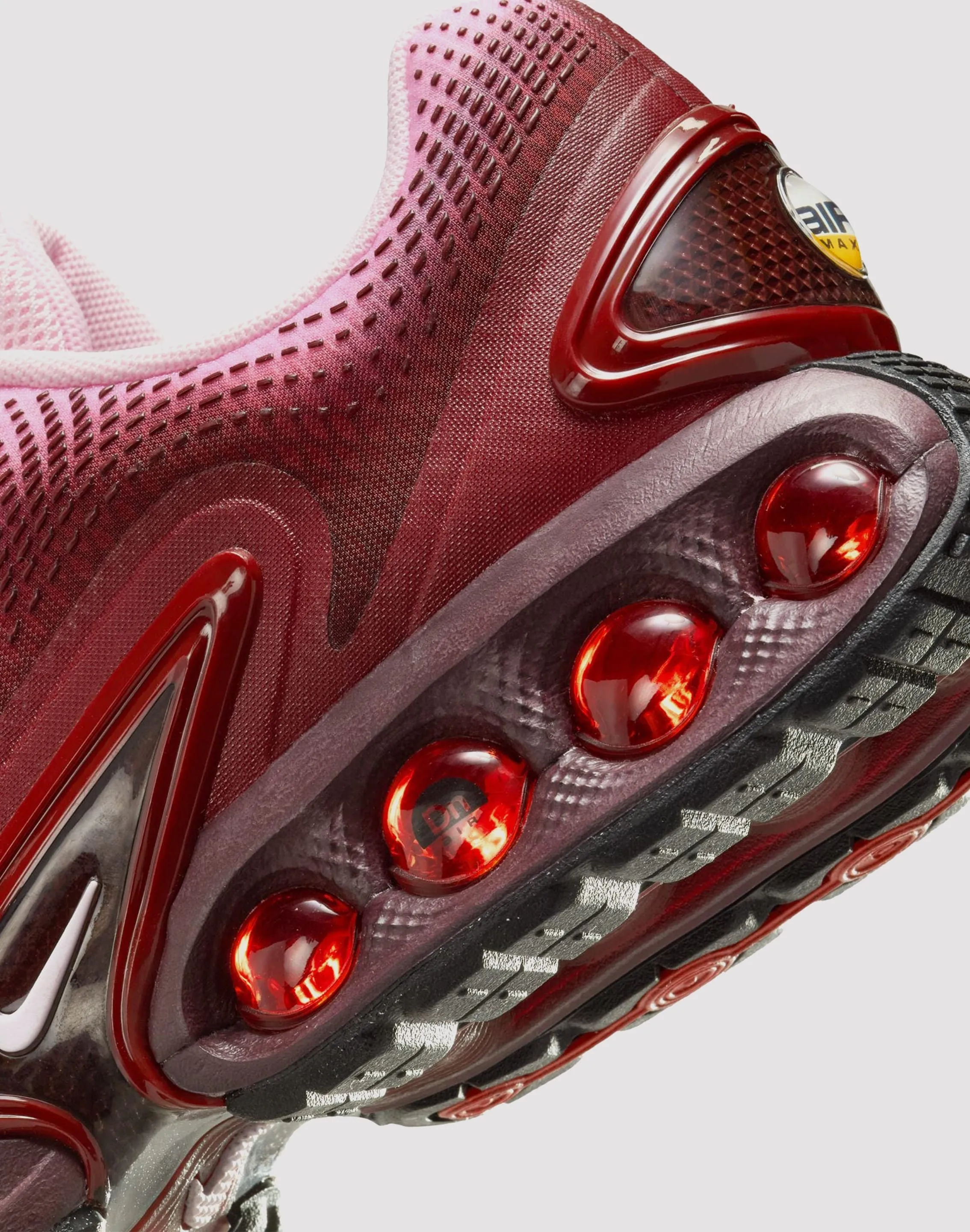 running in a cliff area shoes Nike Air Max Dn "Team Red/Pink Foam/Burgundy Crush/Black"