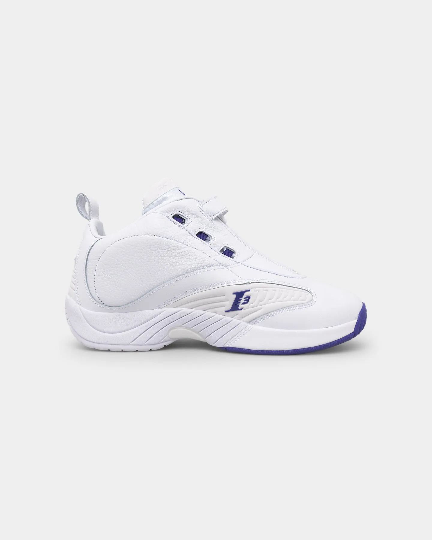 Reebok Answer IV Footwear White/Team Purple Quick Drying Airport Travel Narrow Fit
