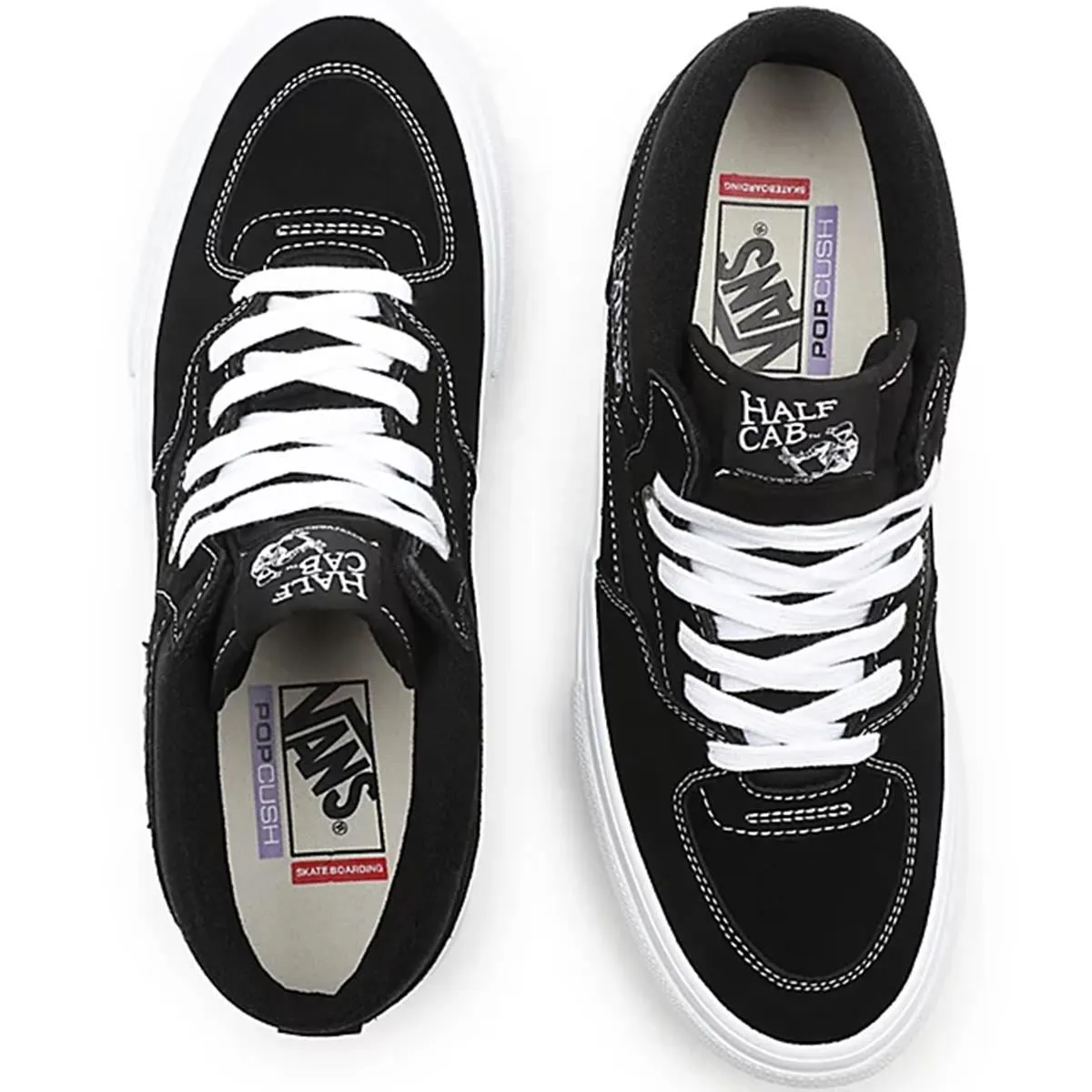 Featherweight Fit On The Go Fit Vans Skate Half Cab - Black/White