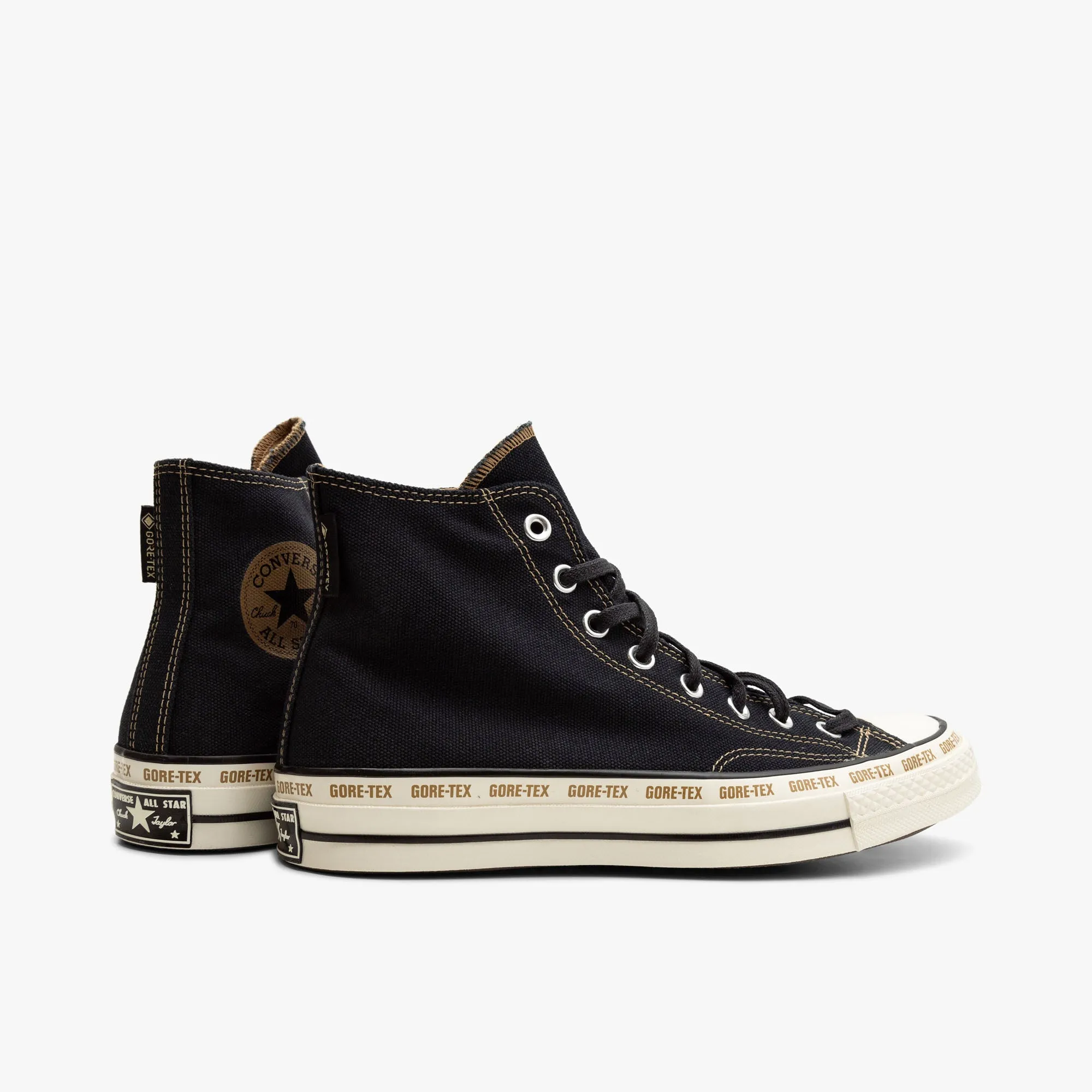 Converse Chuck 70 Hi GTX Black / Toadstool Tan - Egret Torsion Resistance Hardwear Ready