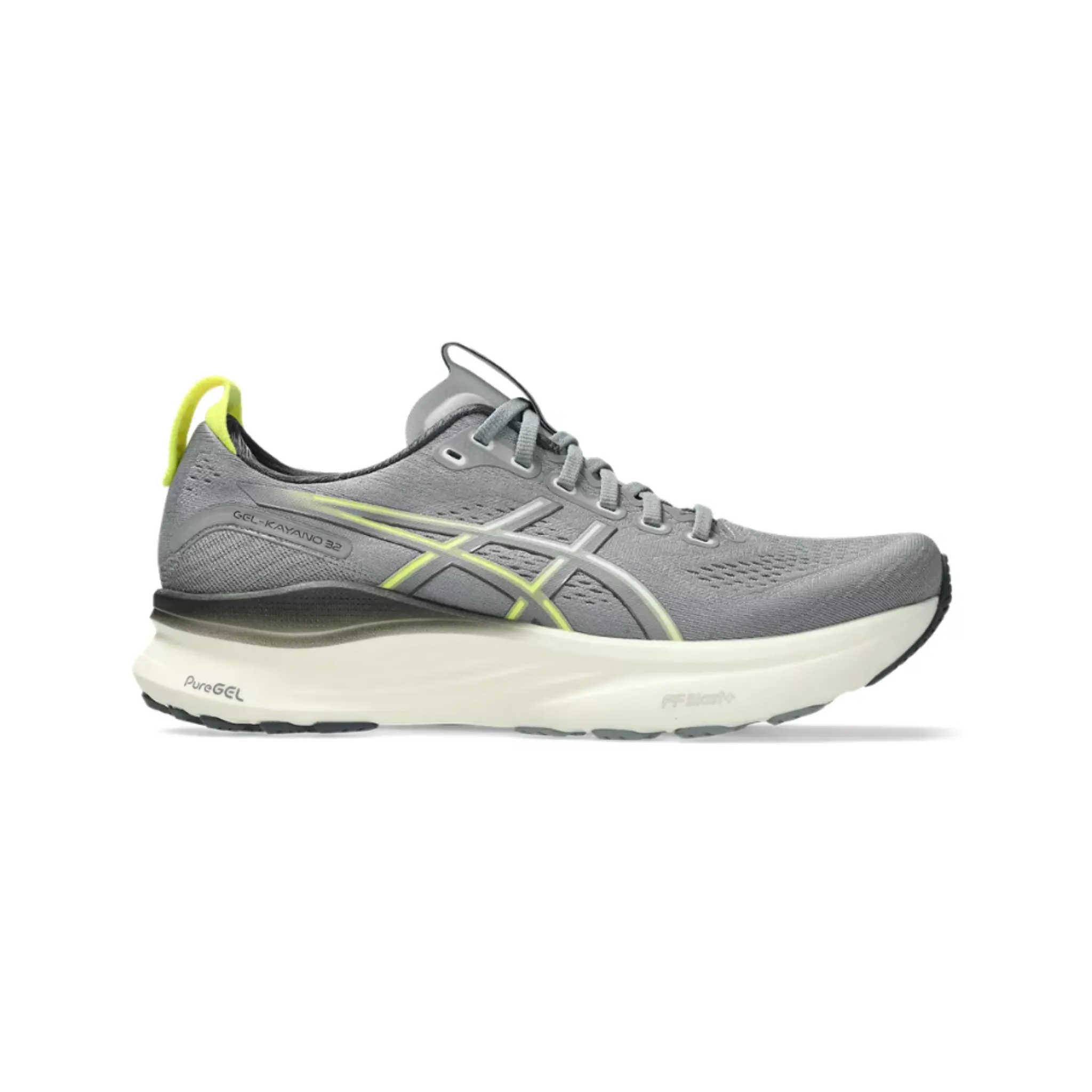 MEN'S KAYANO 32 - D - 021 GRAVEL/CITRON Memory Foam Standing All