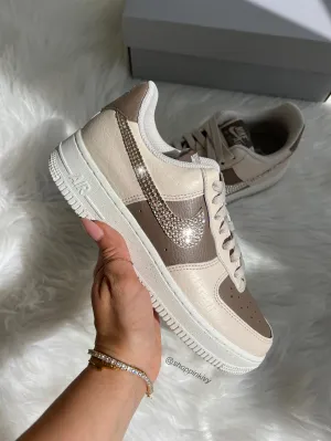 Daily Use Neutral Cafe Swarovski Womens Nike Air Force One