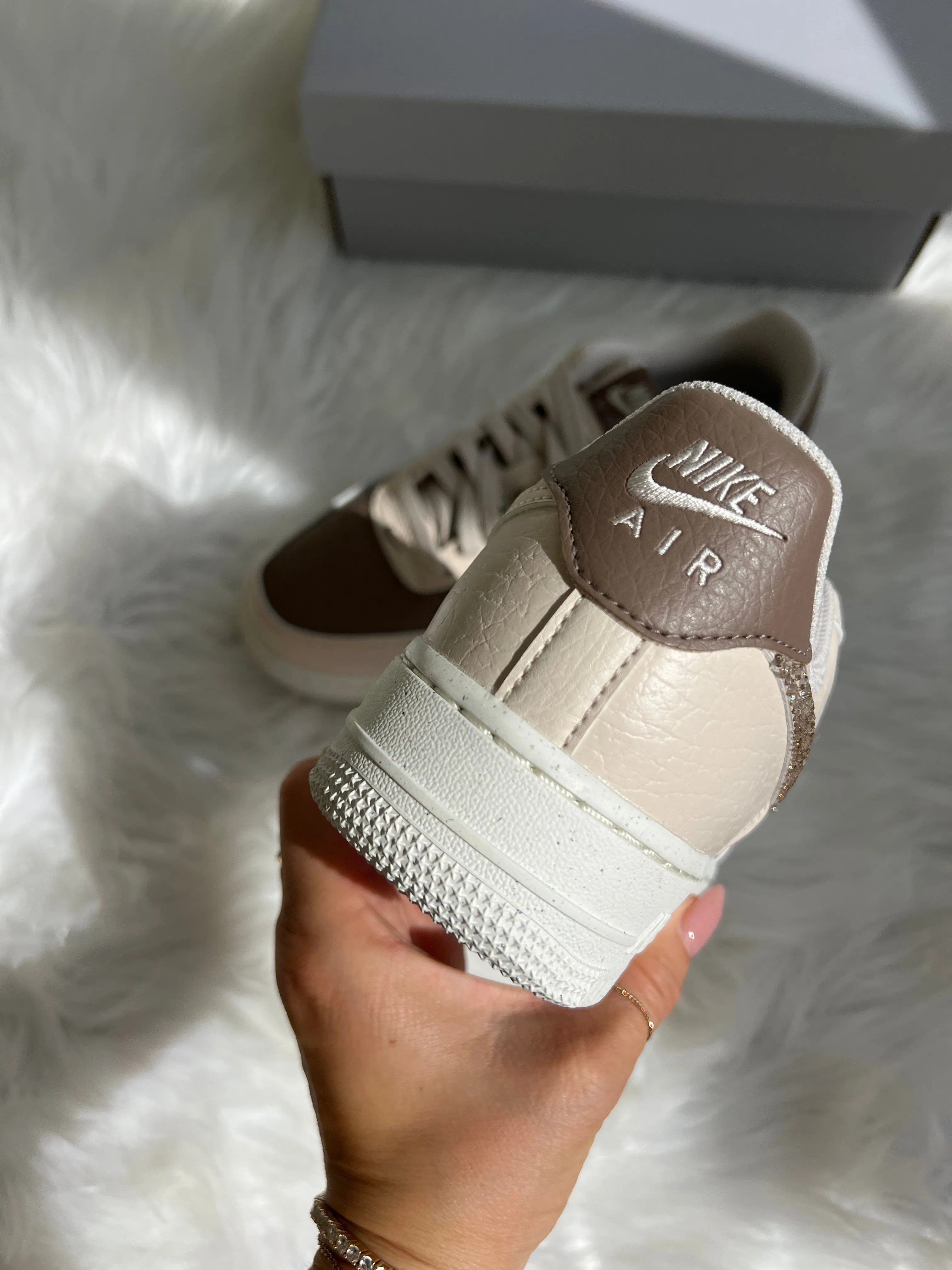 Neutral Cafe Swarovski Womens Nike Air Force One Any Occasion
