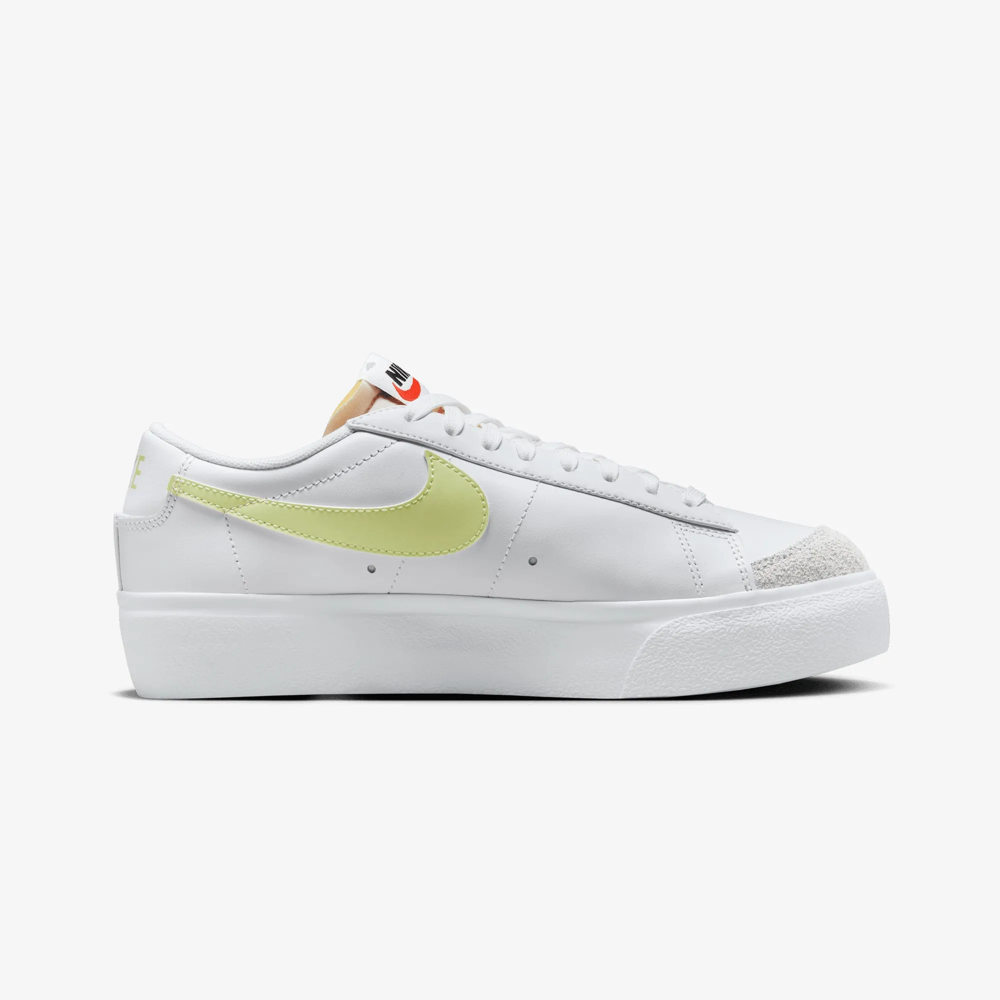 NIKE | BLAZER LOW PLATFORM { WHITE/LIFE LIME-TM ORANGE-BLACK Canvas Fabric Full-Support