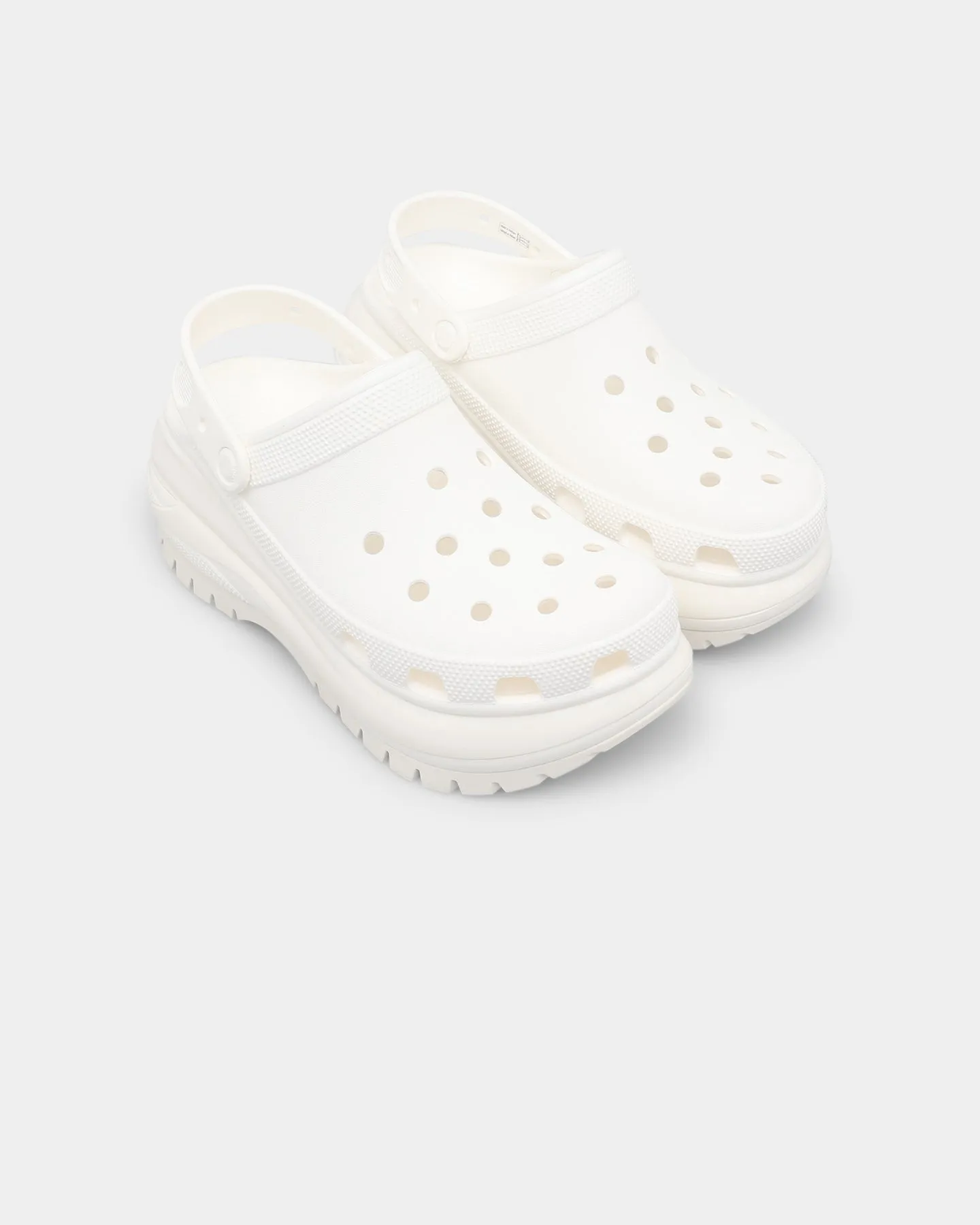 Sun Guard Foot Glow Crocs Mega Crush Clog White