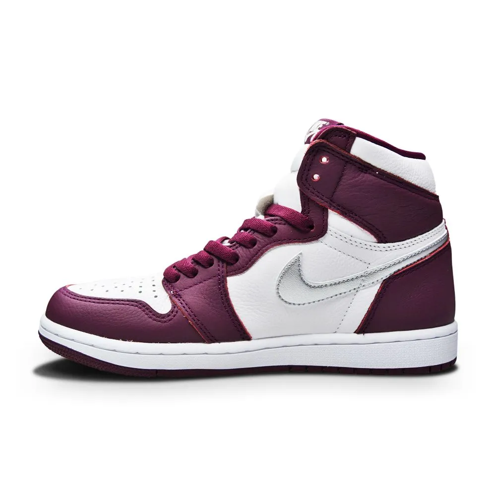Mens Nike Air Jordan 1 Retro  High OG - 555088 611 - Bordeaux Metallic Silver White Max Speed Cross Court Balance