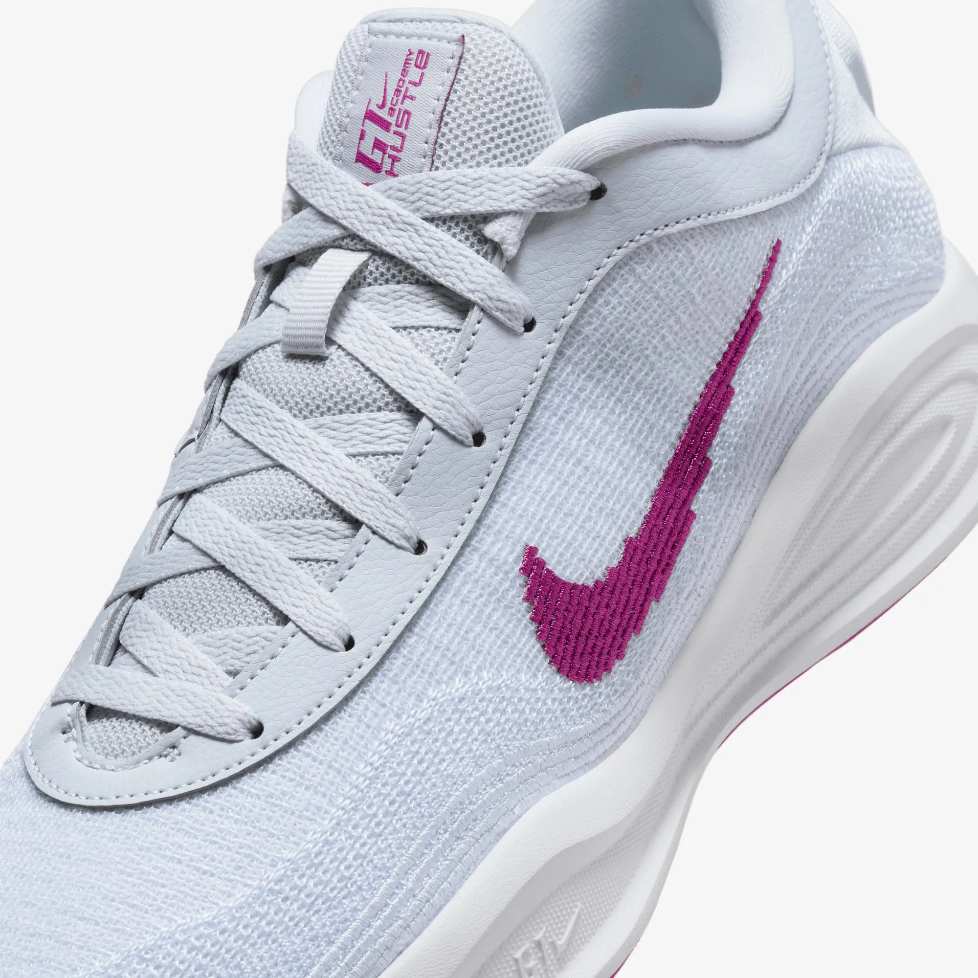 NIKE | G.T. HUSTLE ACADEMY EP { PURE PLATINUM/HOT FUCHSIA-WHITE Recovery Walk Adaptive Style