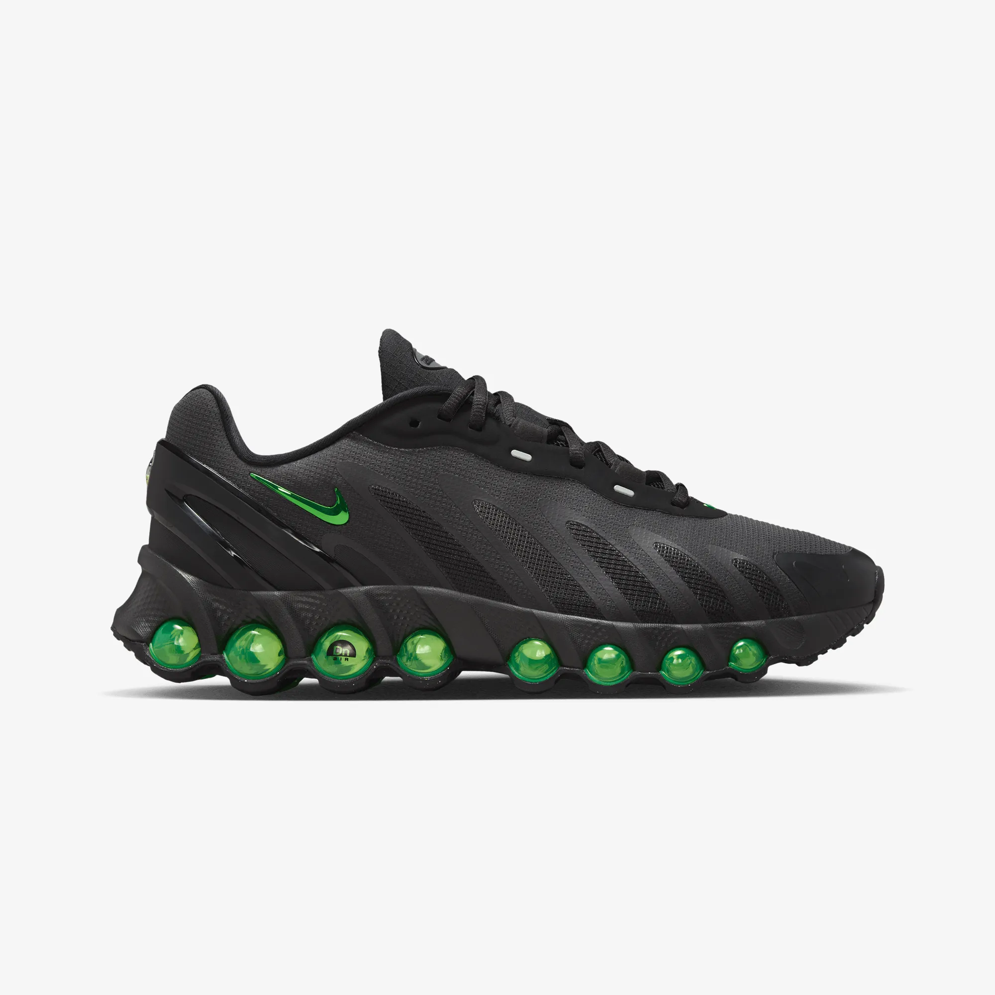 Nike | AIR MAX DN8 { BLACK/GREEN STRIKE-DK SMOKE GREY-BLACK Gym-Friendly Smooth Balance