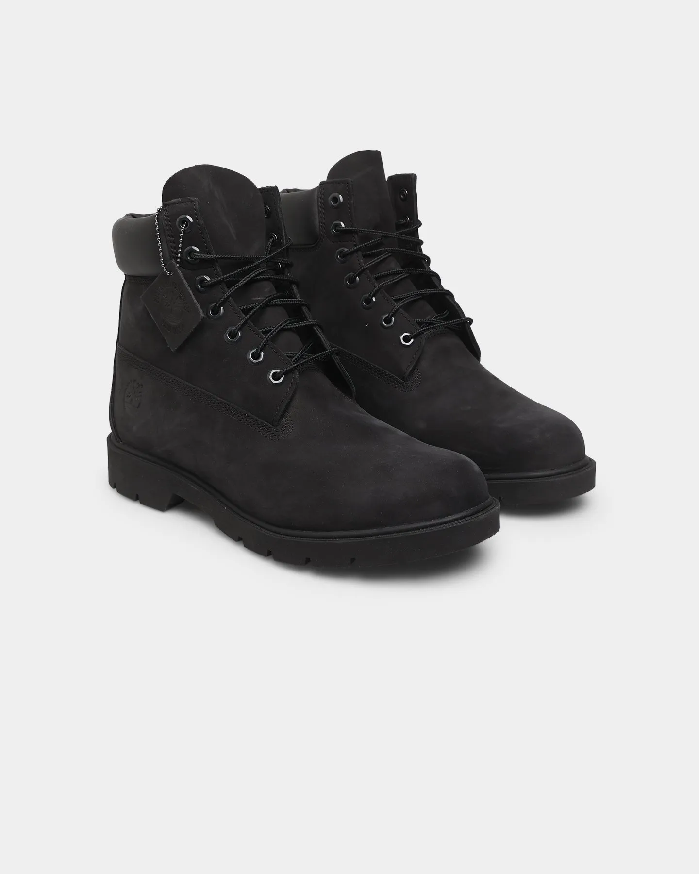Timberland 6" Basic Contrast Collar Boot Black Nubuck Cross Road Feather Light Travel Enthusiasts