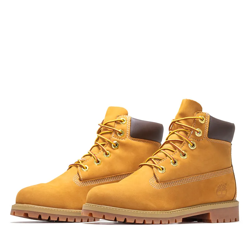 Elasticated Timberland 6" Lace Up Waterproof Boot (GS) - Wheat