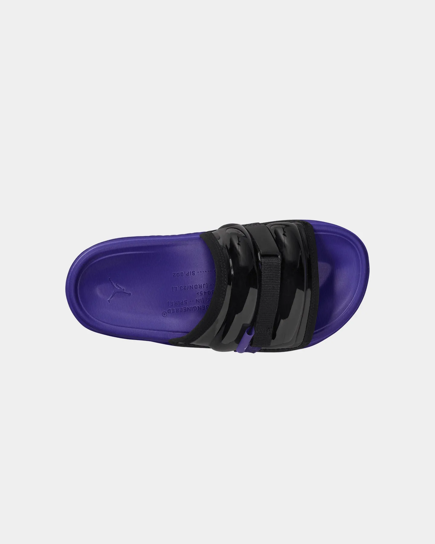 Jordan Super Play Slides Black/White-Dark Concord Reinforced toe Wide fit