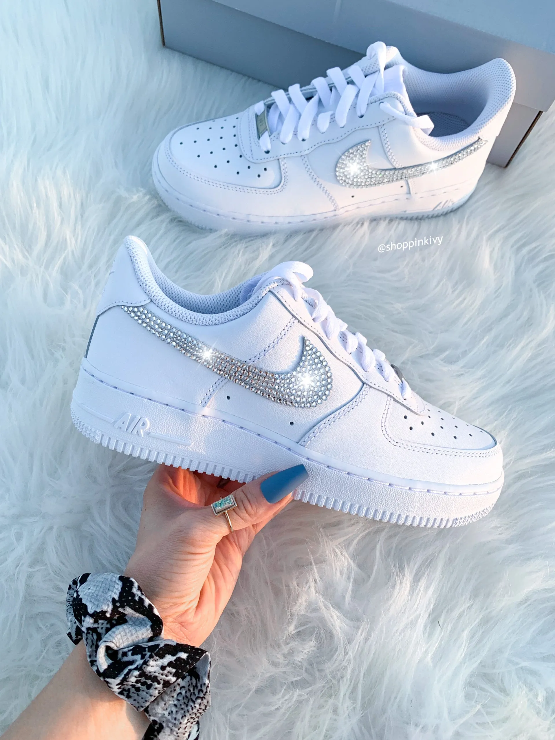 Espadrille Style White Swarovski Nike Air Force 1