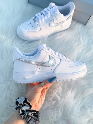 All Use White Swarovski Nike Air Force 1