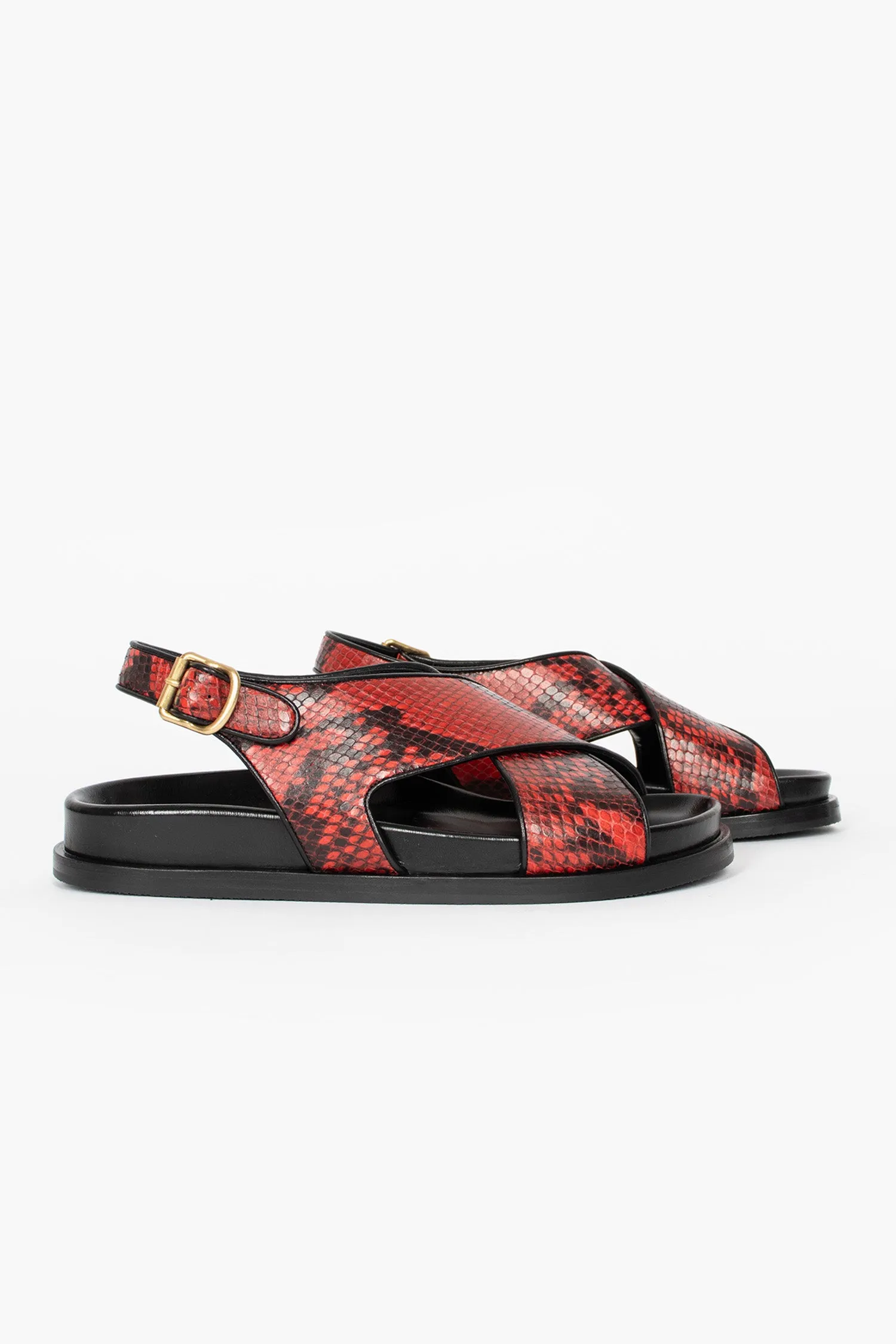 Snake Print Sandals Vermillion Work Tech Knit