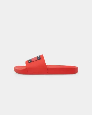 shape fit Tommy Jeans Essential Contoured Pool Slides Deep Crimson