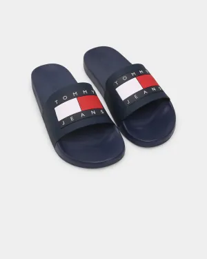 Tommy Jeans Flag Pool Slides Twilight Navy Nature Walk