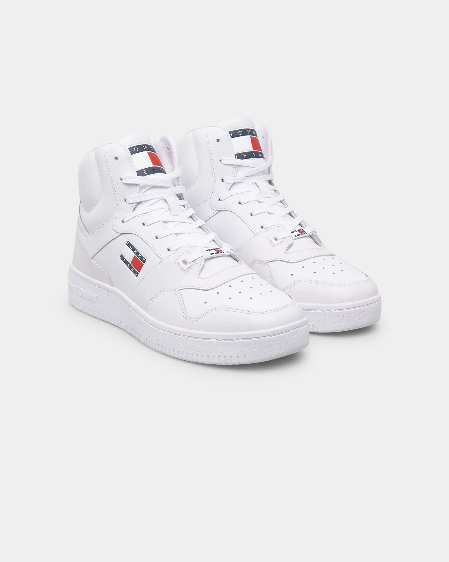 Tommy Jeans Mid Cut Basketball Trainers White synthetic leather