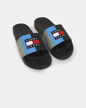 Skin Fresh Tommy Jeans TJ Block Archive Pool Slides Black