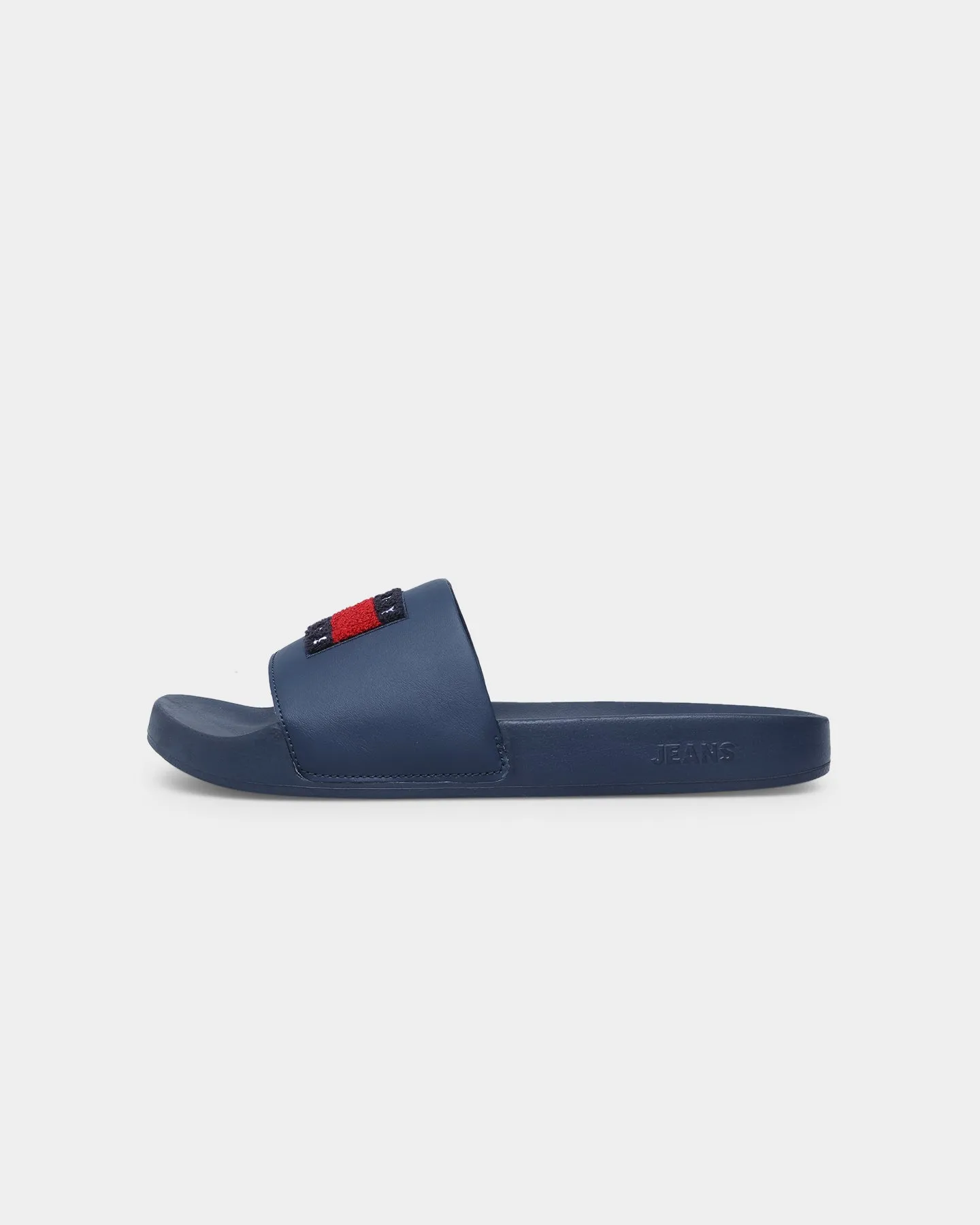 Tommy Jeans Towelling Flag Pool Slides Twilight Navy Lightweight Design Italian Glam