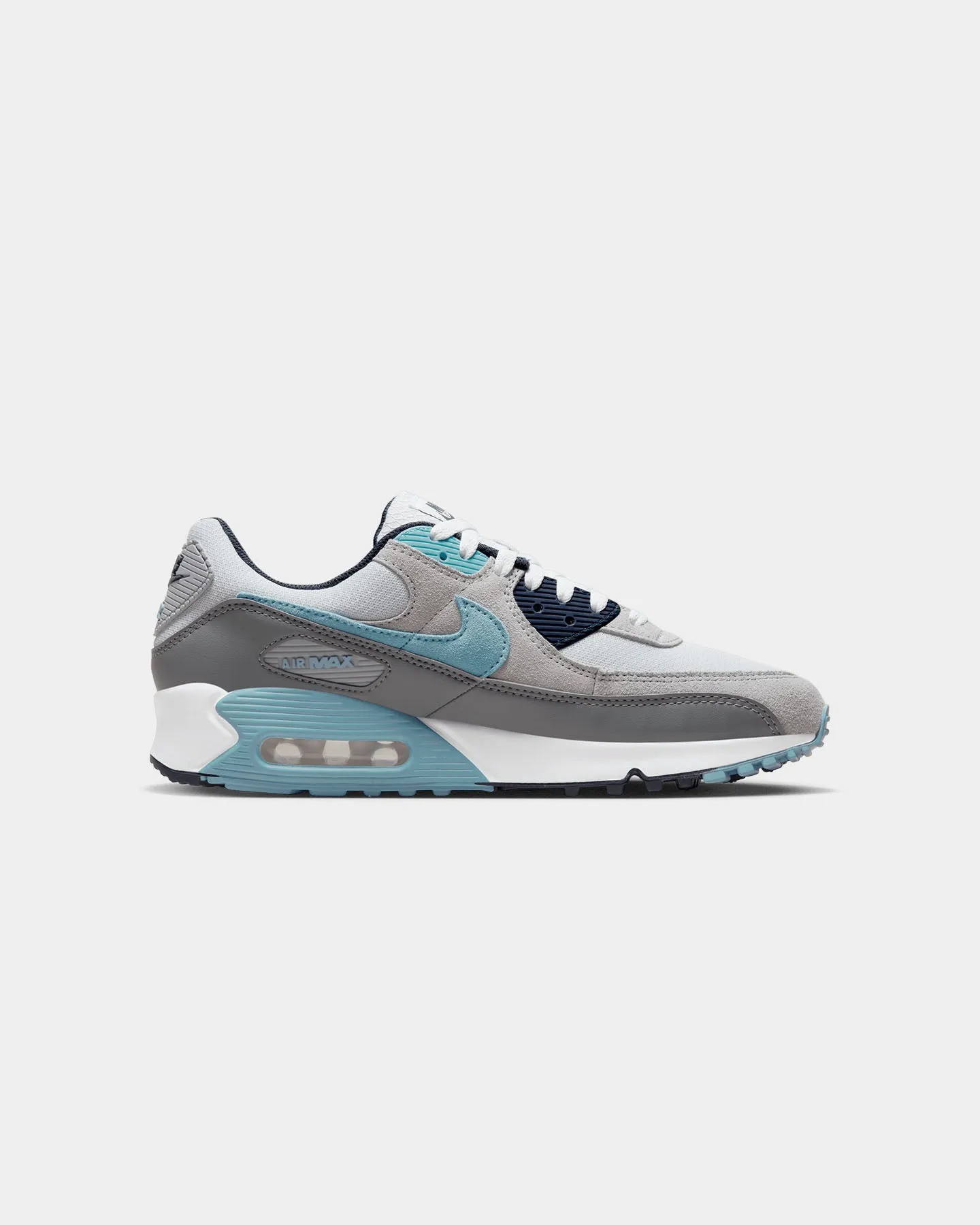 Nike Air Max 90 Pure Platinum/Worn Blue-Obsidian Breathable Perforations
