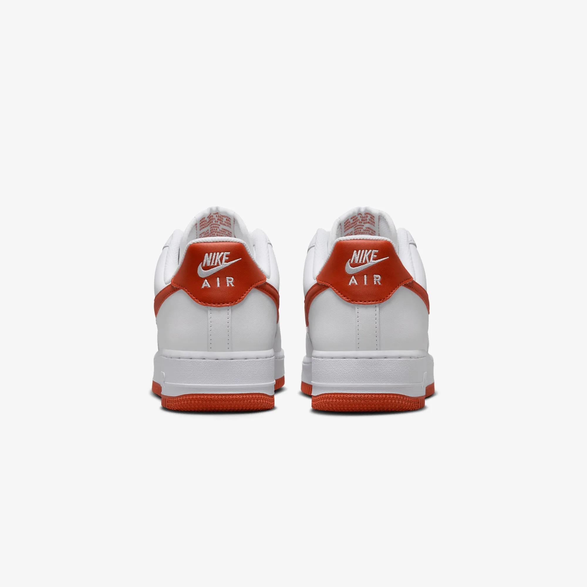 NIKE | AIR FORCE 1 '07 { WHITE/DRAGON RED-WHITE Orthotic Friendly Footbed