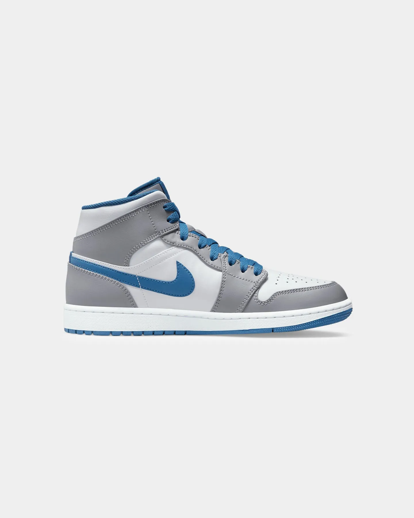 Jordan Air Jordan 1 Mid "True Blue" Cement Grey/White-Blue Memory Foam Standing All