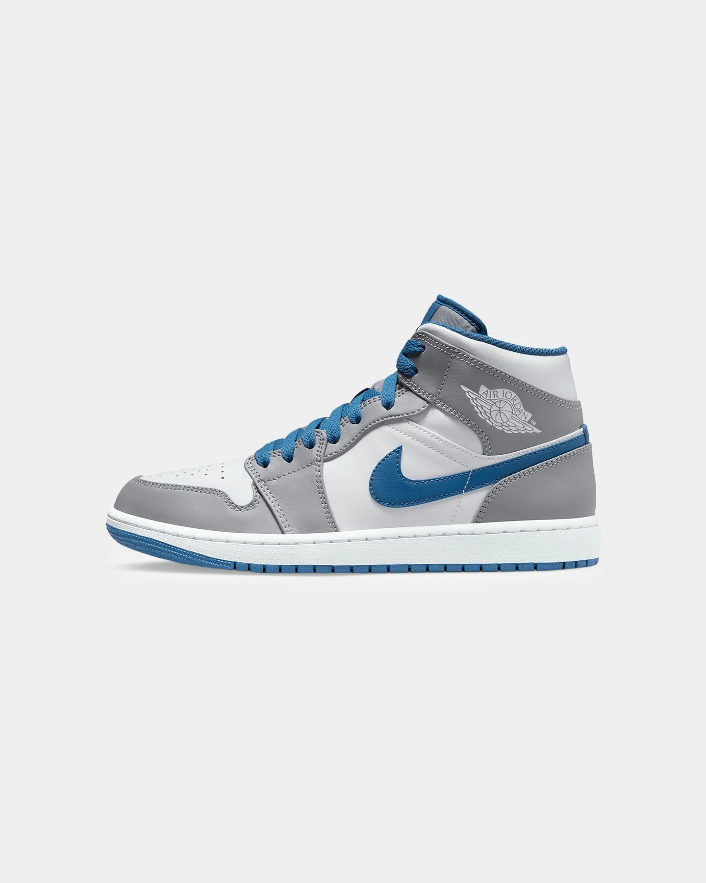 Jordan Air Jordan 1 Mid "True Blue" Cement Grey/White-Blue Action Ready