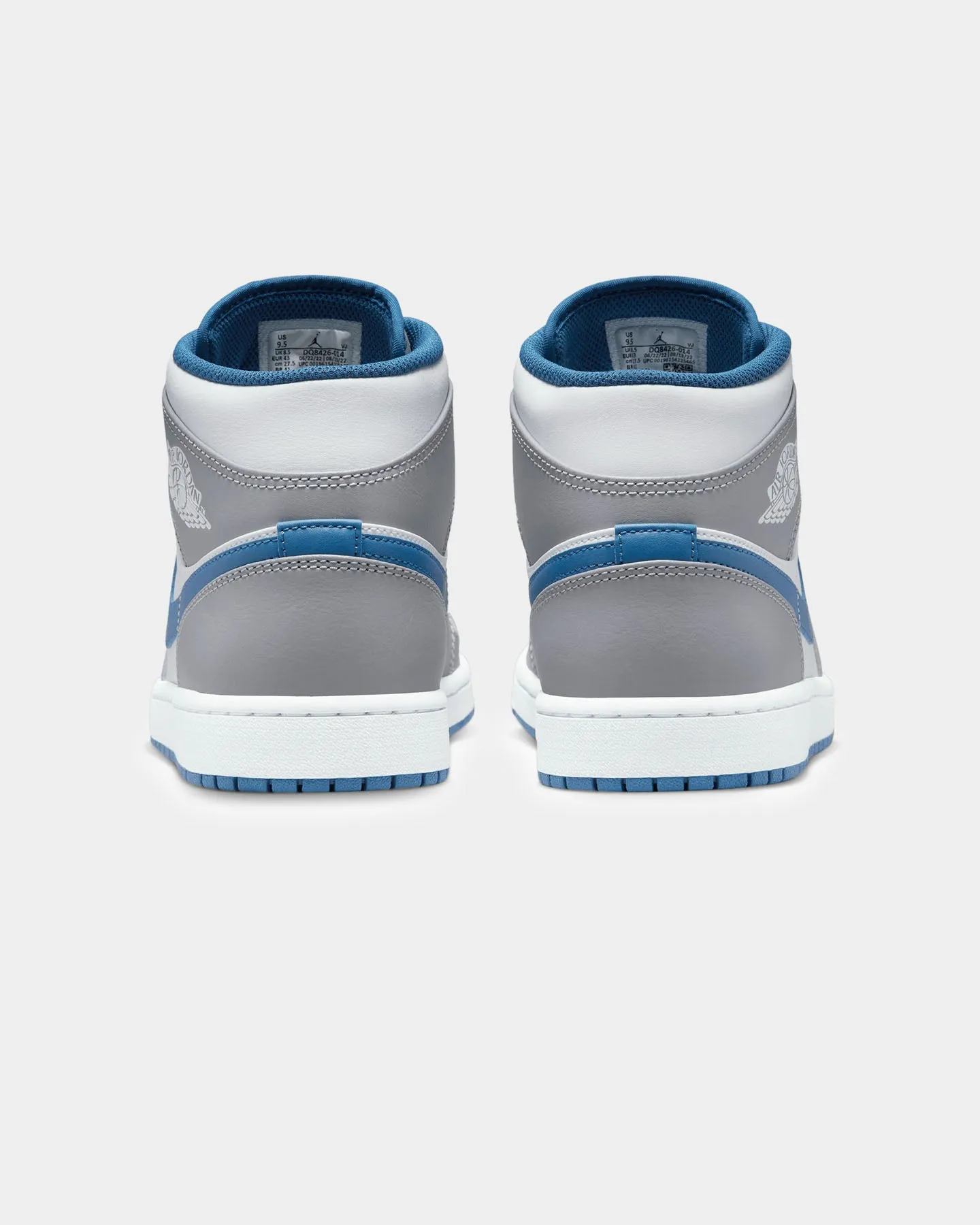 Jordan Air Jordan 1 Mid "True Blue" Cement Grey/White-Blue Cushioned heel Torsion control