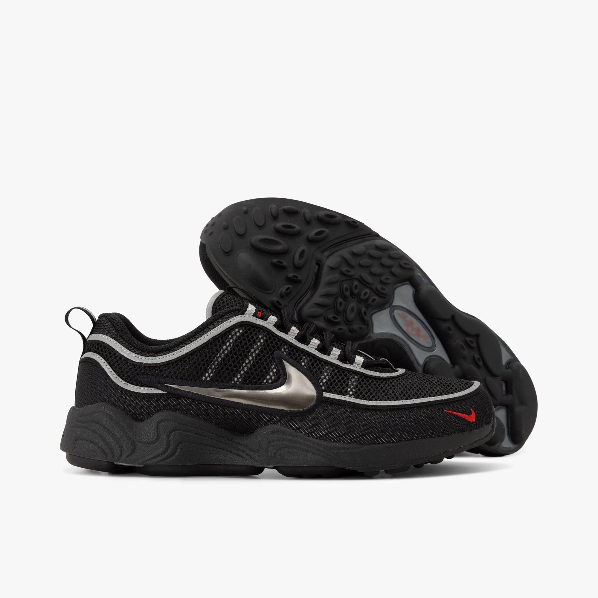 Nike Air Zoom Spiridon SP / Black / Black - Metallic Silver Quick Steps