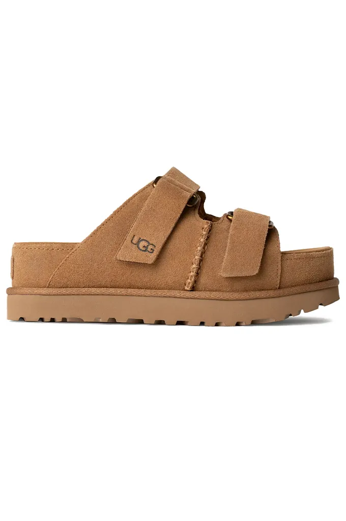 UGG Women's Goldenstar Hi Suede Slide Sandals Lightweight Outsole Active Feet