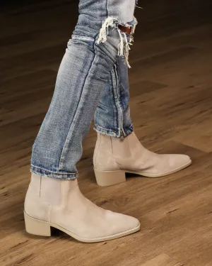 Saint Morta Nomad Pointy Toe Chelsea Boot Light Stone Denim Cool Road grip