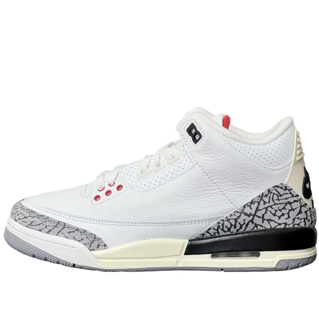 Reinforced Heel Guard Neutral Stride Nike Air Jordan 3 White Cement Reimagined GS