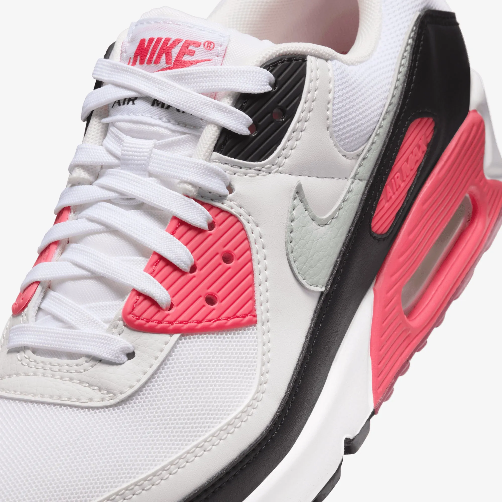 NIKE | AIR MAX 90 { WHITE/LIGHT SILVER-ASTER PINK-BLACK Stitch Down Construction