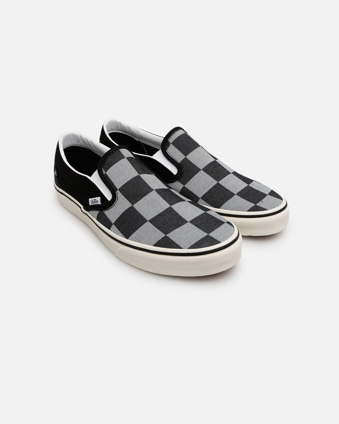 Vans Classic Slip-On "Mono Checkerboard" Black Breathable Road Trip Mind Ease