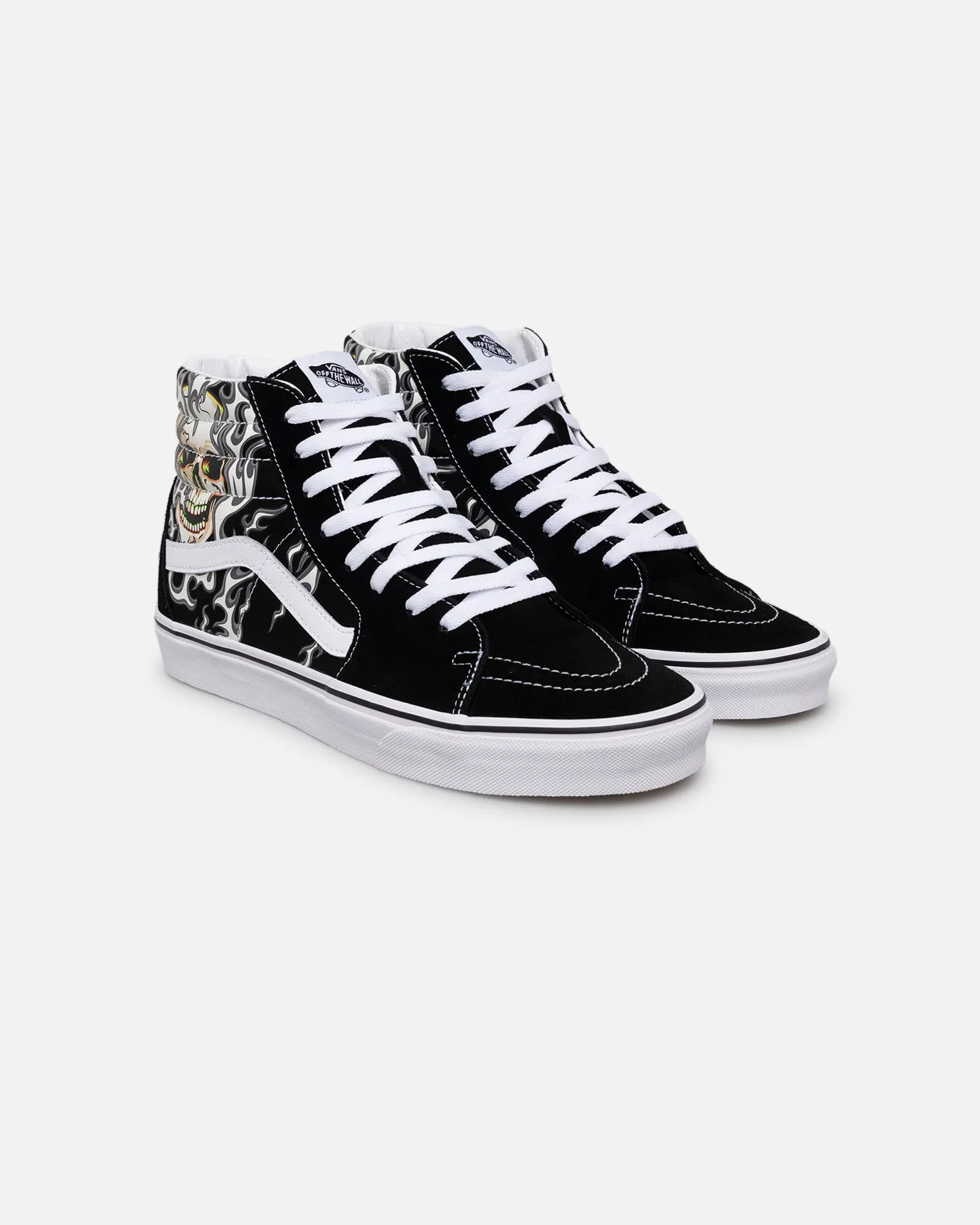 Work Base Arch Support Wellness Seekers Vans Sk8-Hi Flame Skull Black/True White