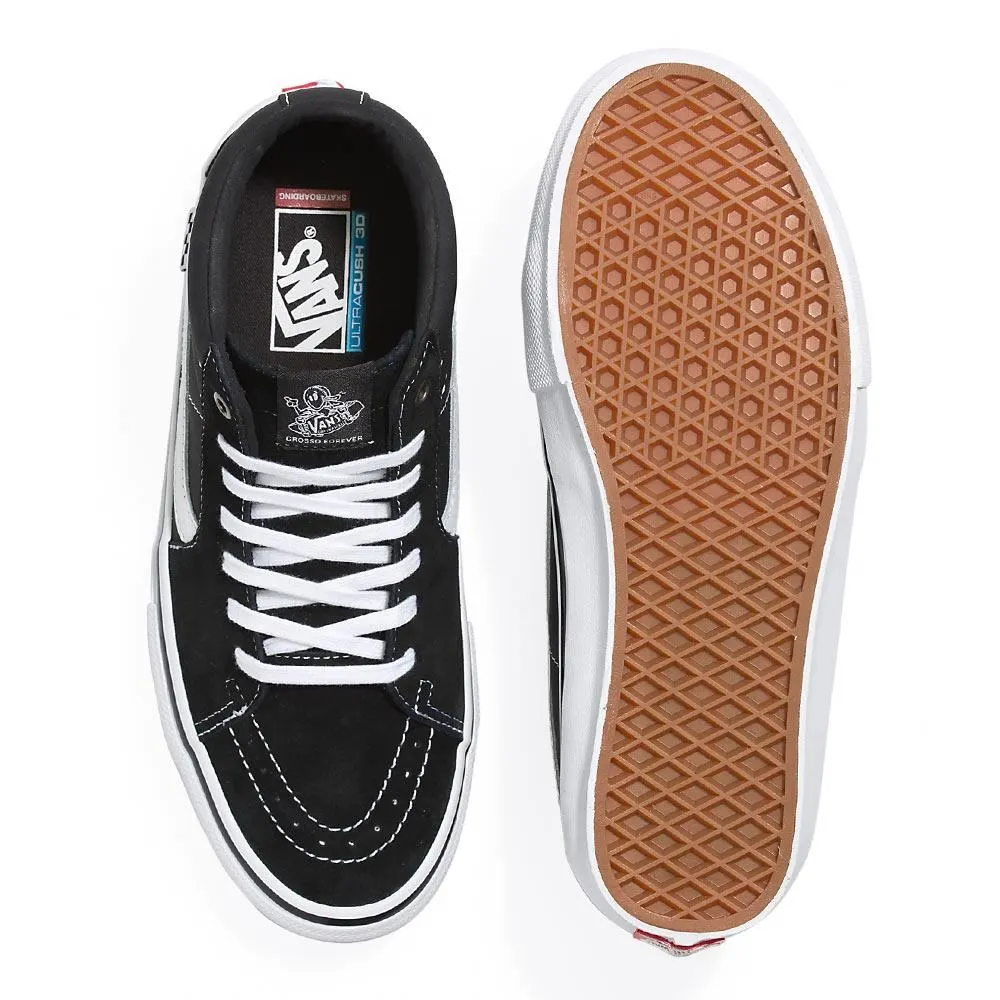 Outdoor Flow Clean Ride Vans Skate Grosso Mid - Black/White