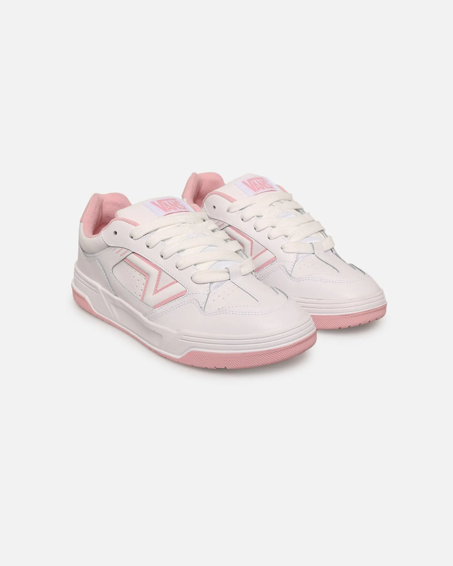 Vans Upland Leather White/Pink Nonslip Outsole Sporty Casual