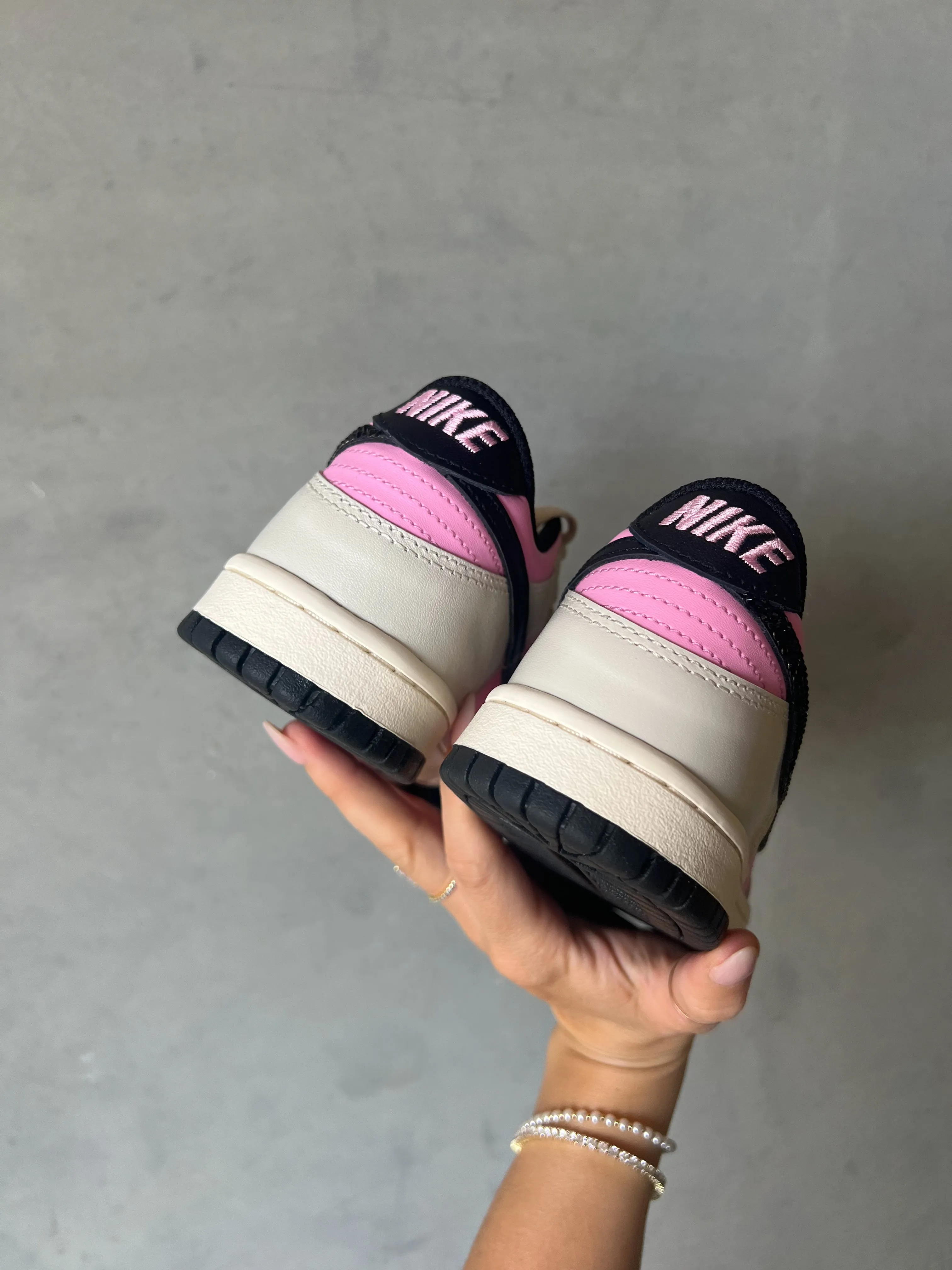 Tidy Form Pink and Black Swarovski Womens Nike Dunk Shoes