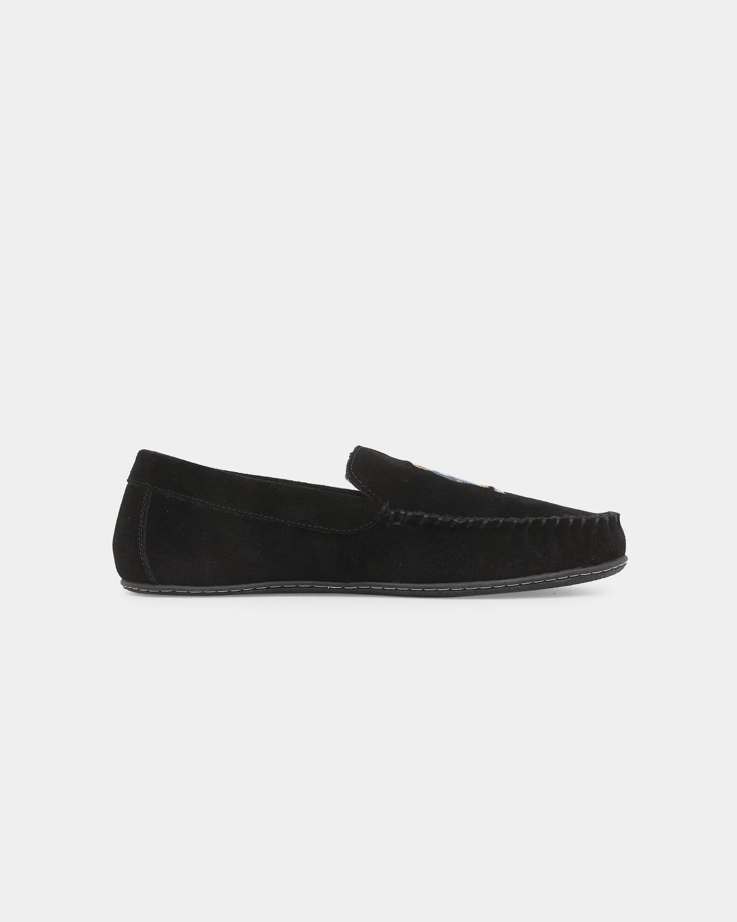 Polo Ralph Lauren Collins Bear Slipper Black Cushioned heel Matte Edge