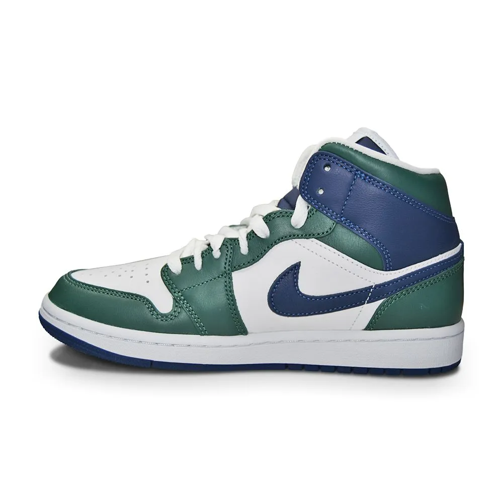 Traction Pod Configuration Womens Nike Air Jordan 1 Mid SE - DZ5326 300 - Noble Green Midnight Navy