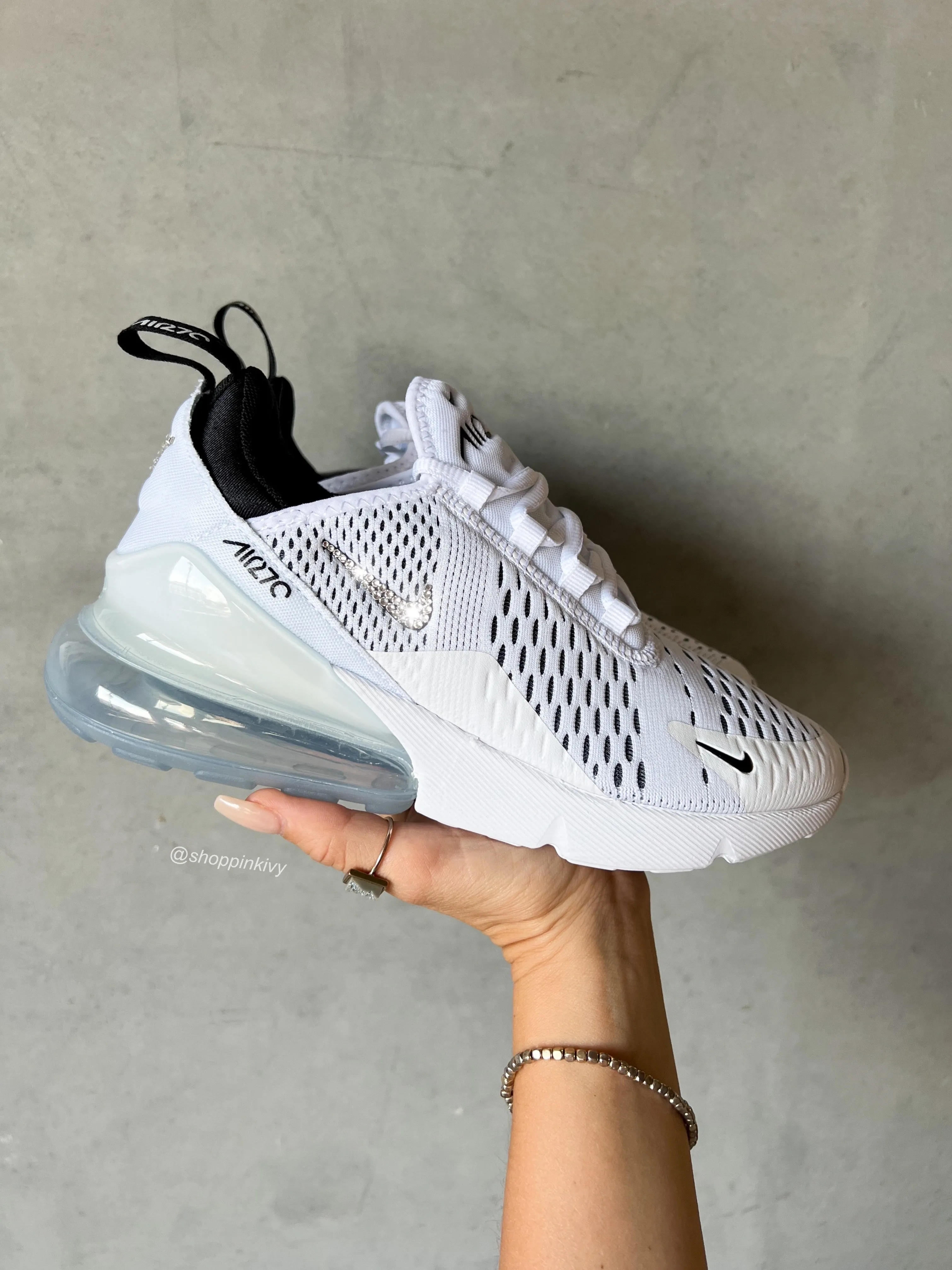 White Nike Shoes Air Max 270 Adjustable Straps
