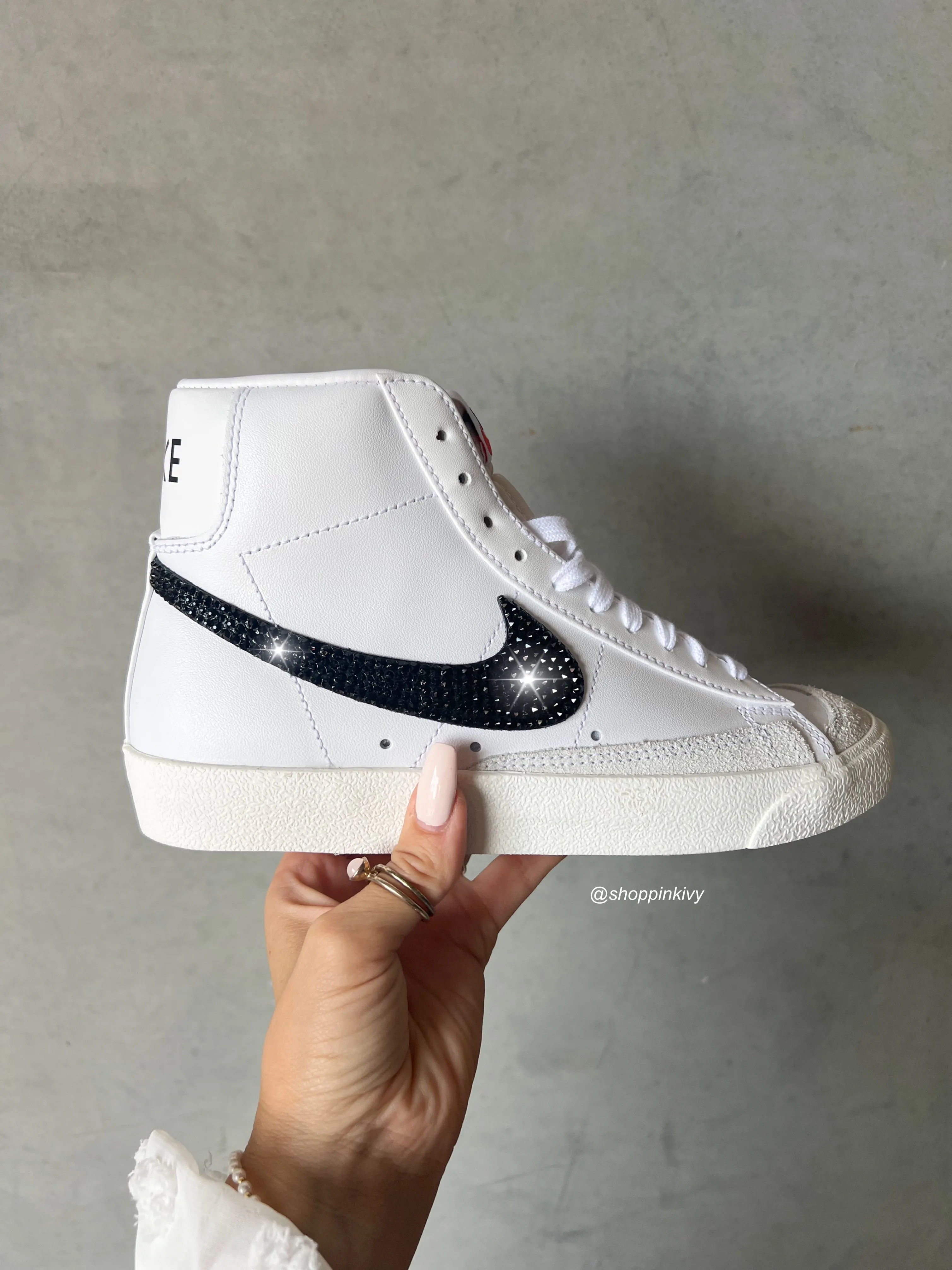 Run Daily White Swarovski Nike Blazer Mid