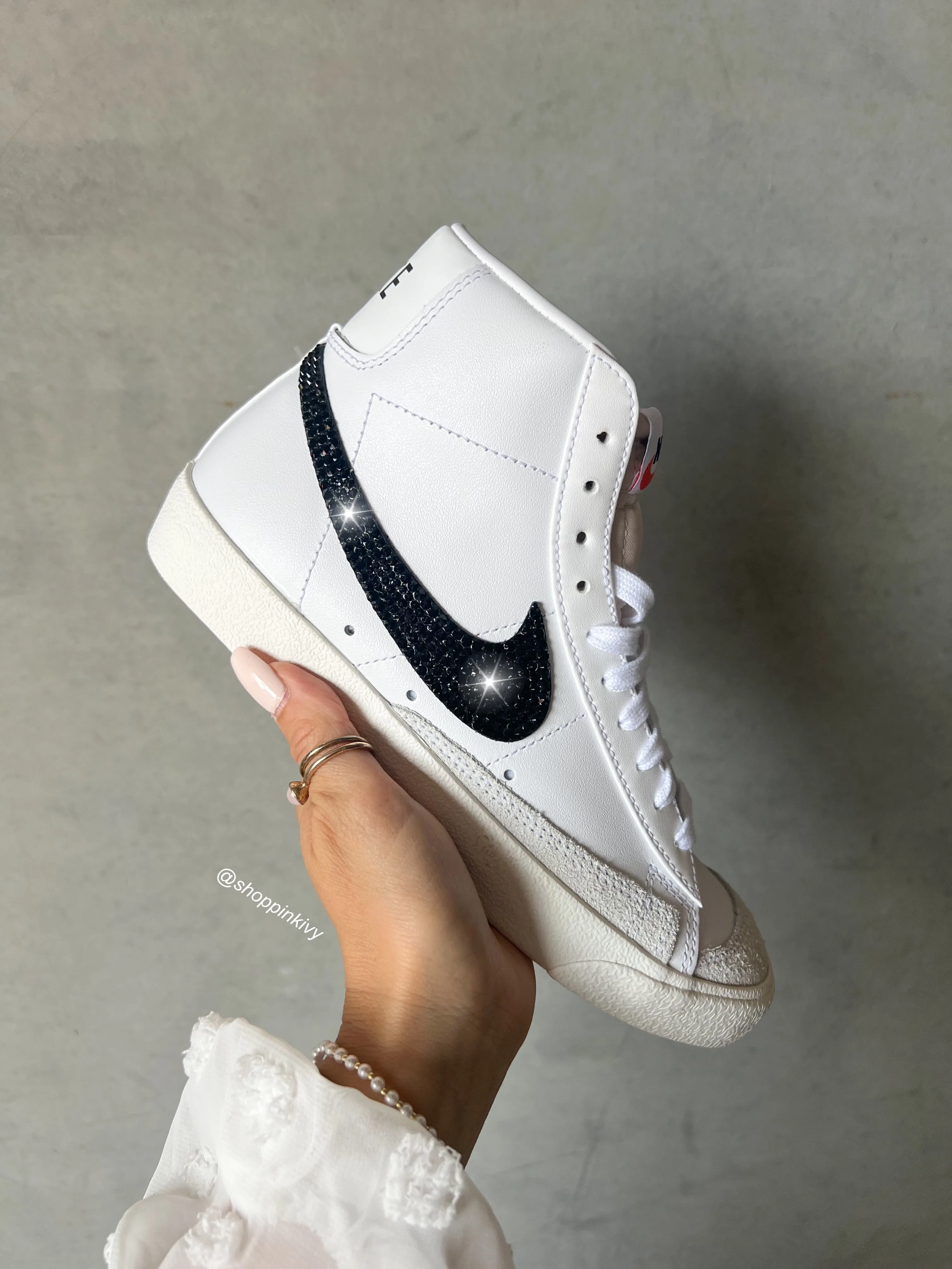 White Swarovski Nike Blazer Mid Daily Favorite Cold Climate