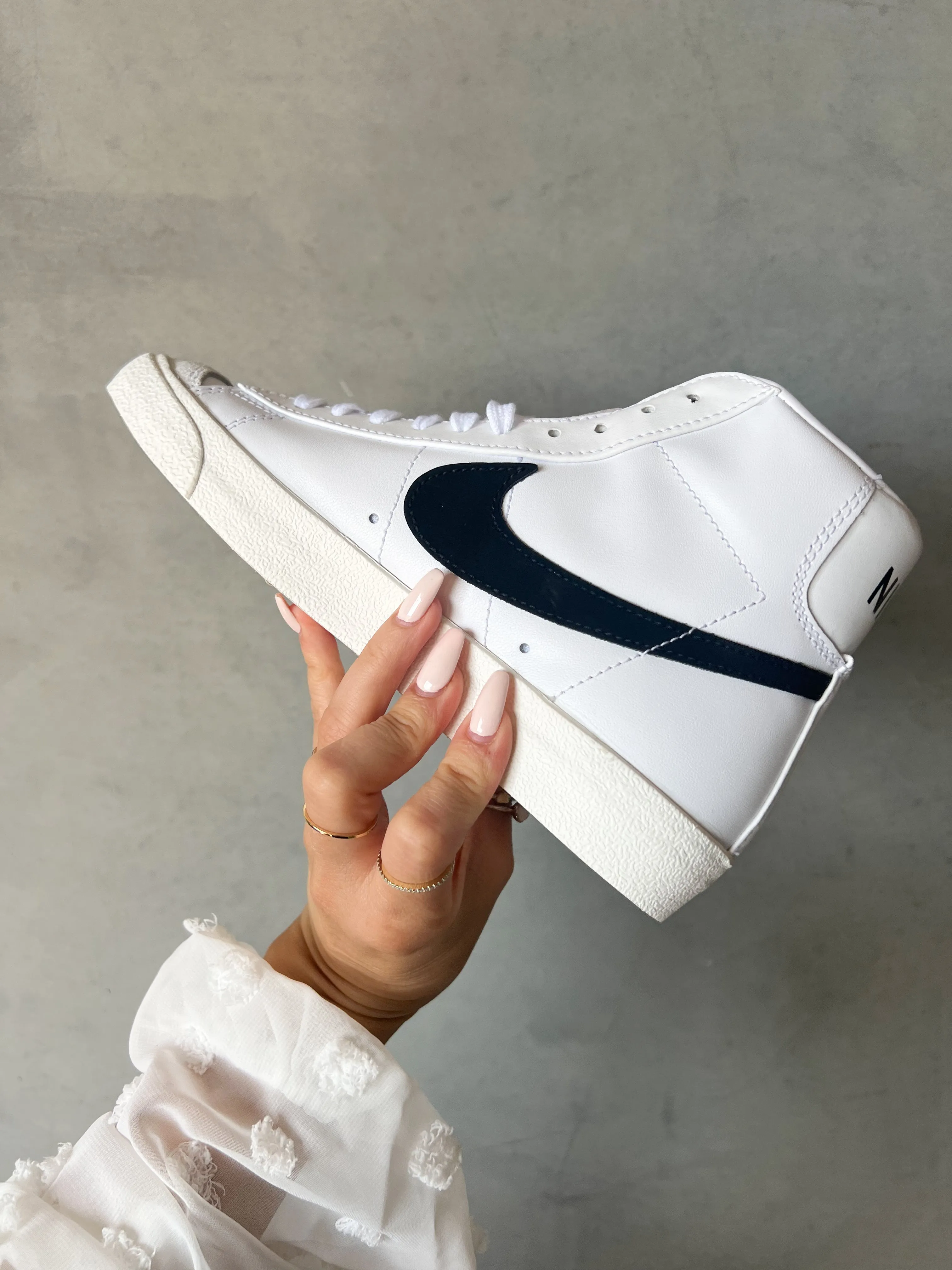Velcro Design White Swarovski Nike Blazer Mid